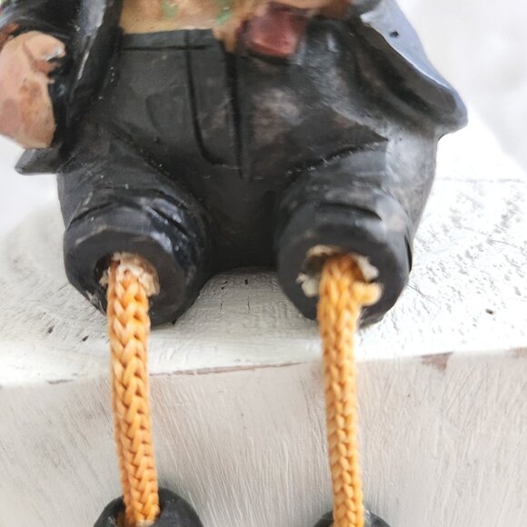 Pumpkin Head Scarecrow Figurine Shelf Sitter Resin Halloween Decor Dangle Legs - Picture 8 of 12